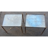 1950/70′ Paire de Bouts de Canapés Bronze Modéle Bambou , Plateau en miroir oxydés vieillis Style Maison Bagués 41 X 32 cm | Biron ||||||