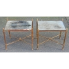 1950/70′ Paire de Bouts de Canapés Bronze Modéle Bambou , Plateau en miroir oxydés vieillis Style Maison Bagués 41 X 32 cm | Biron 1950/70' Paire de Bouts de Canapés Bronze Modéle Bambou , Plateau en miroir oxydés vieillis Style Maison Bagués 41 X 32 cm