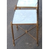 1950/70′ Paire de Bouts de Canapés Bronze Modéle Bambou , Plateau en miroir oxydés vieillis Style Maison Bagués 41 X 32 cm | Biron 1950/70' Paire de Bouts de Canapés Bronze Modéle Bambou , Plateau en miroir oxydés vieillis Style Maison Bagués 41 X 32 cm