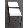 1950/70′ Paire de Bouts de Canapés Bronze Modéle Bambou , Plateau en miroir oxydés vieillis Style Maison Bagués 41 X 32 cm | Biron 1950/70' Paire de Bouts de Canapés Bronze Modéle Bambou , Plateau en miroir oxydés vieillis Style Maison Bagués 41 X 32 cm