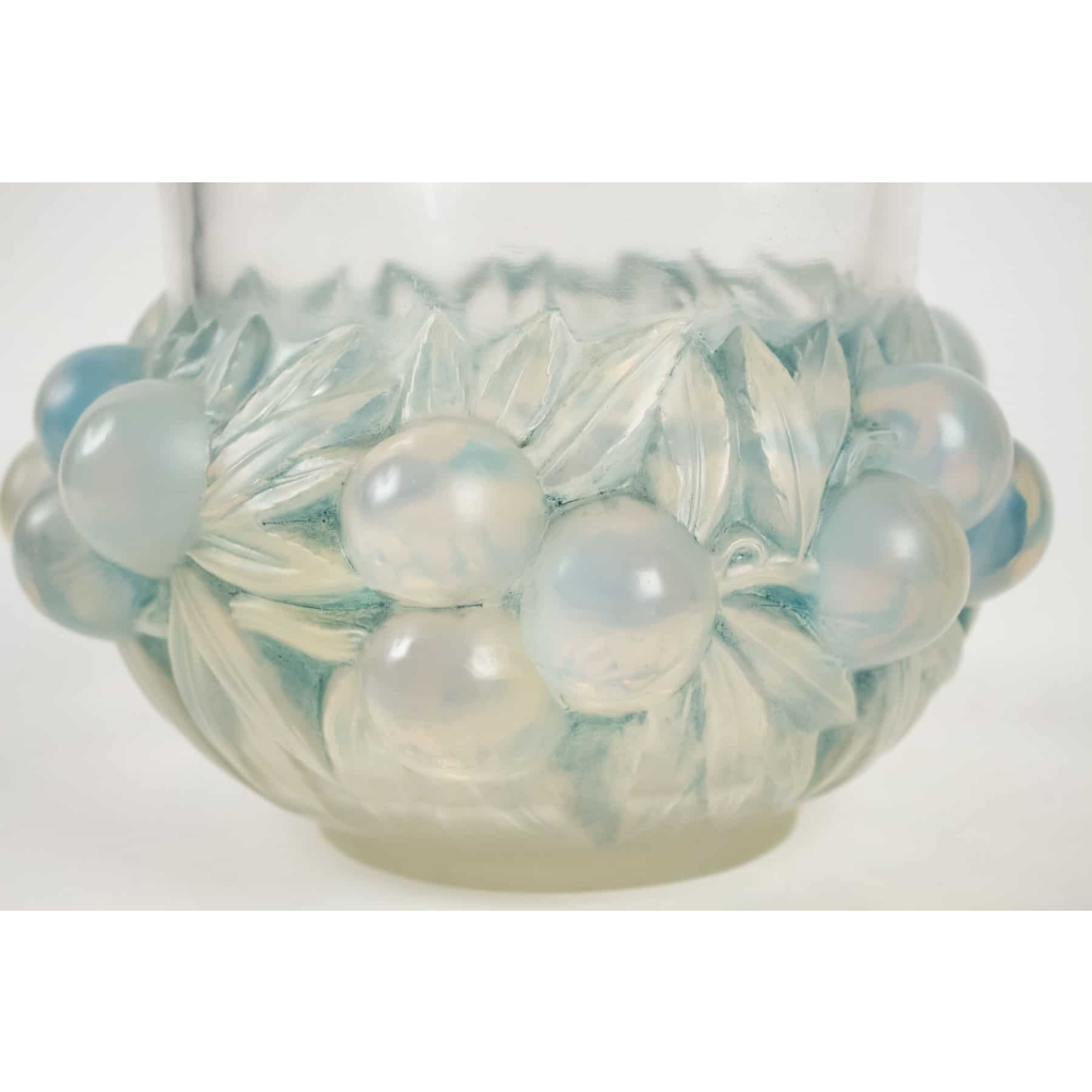 René Lalique Opalescent Vase « Prunes » | Biron René Lalique Opalescent Vase "Prunes"