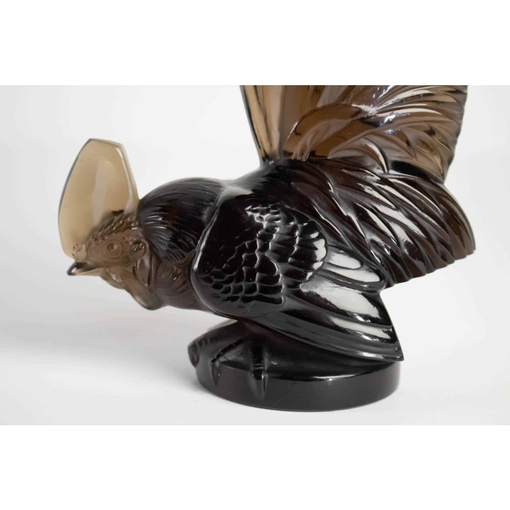 René LALIQUE (1860- 1945) Mascotte « Coq Nain » Topaze | Biron René LALIQUE (1860- 1945) Mascotte « Coq Nain » Topaze