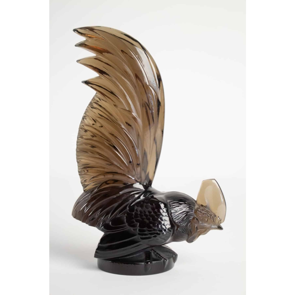 René LALIQUE (1860- 1945) Mascotte « Coq Nain » Topaze | Biron René LALIQUE (1860- 1945) Mascotte « Coq Nain » Topaze