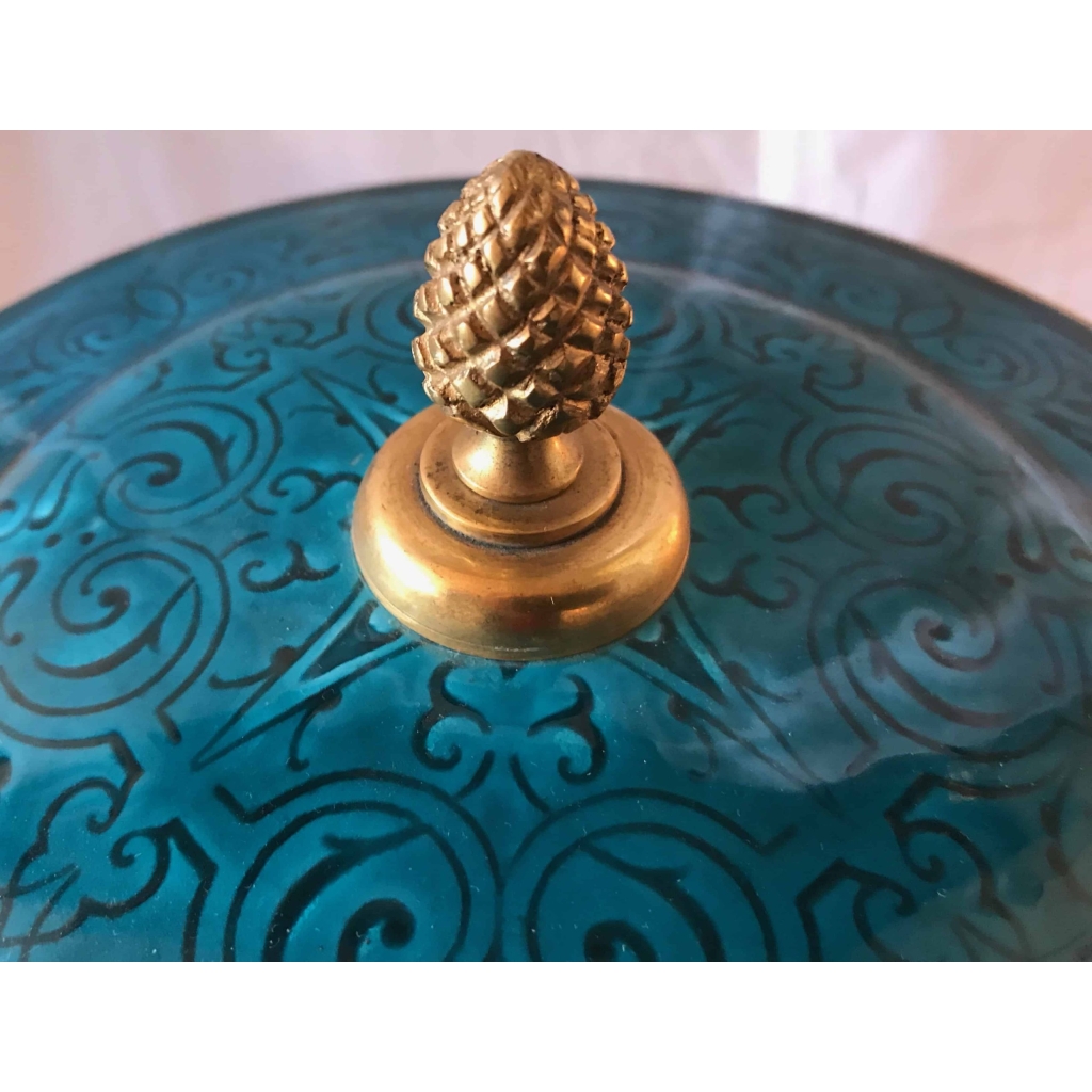 Coupe en céramique, attribuée à Théodore DECK, sur monture de bronze doré. Réf: 318 | Biron Coupe en céramique, attribuée à Théodore DECK, sur monture de bronze doré. Réf: 318