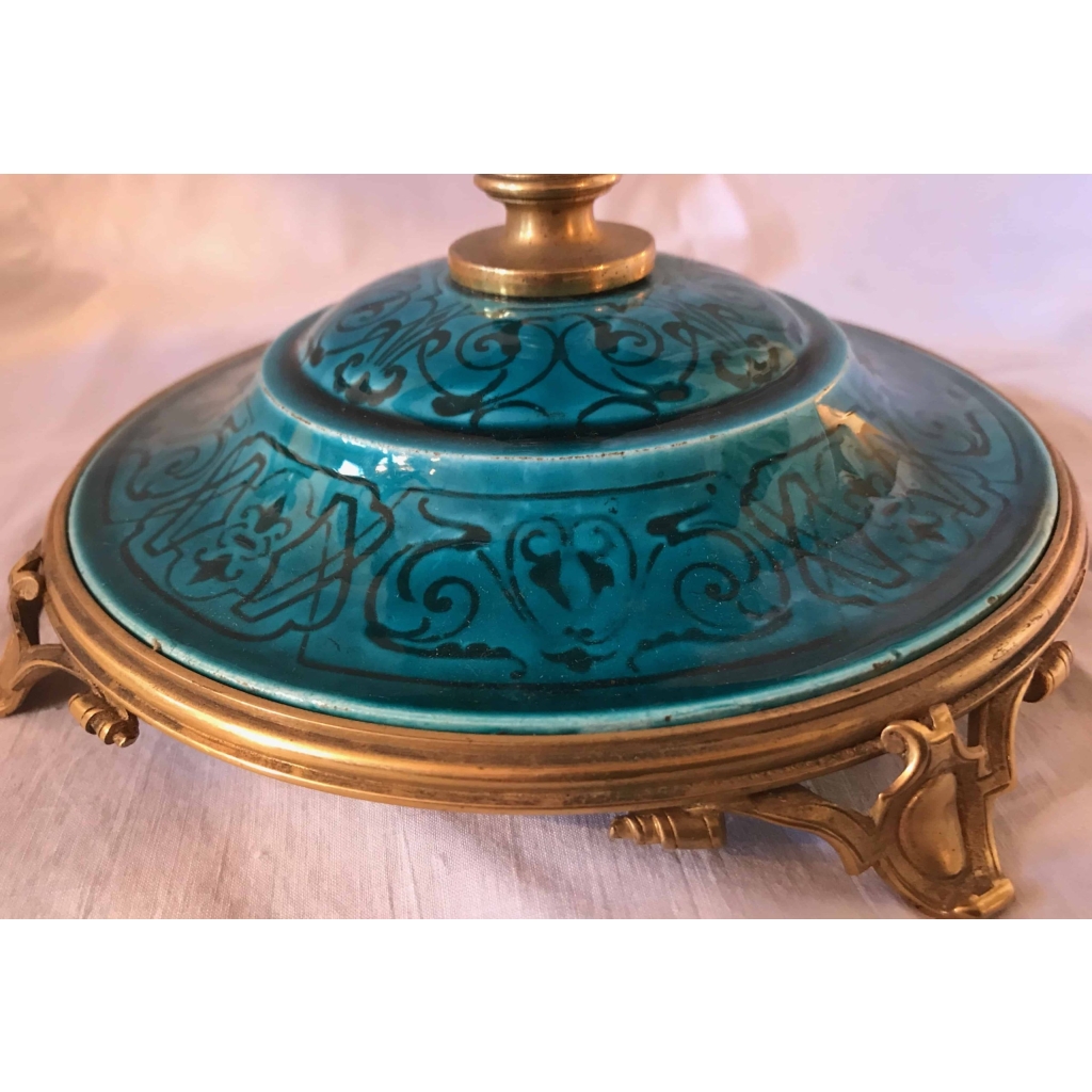 Coupe en céramique, attribuée à Théodore DECK, sur monture de bronze doré. Réf: 318 | Biron Coupe en céramique, attribuée à Théodore DECK, sur monture de bronze doré. Réf: 318