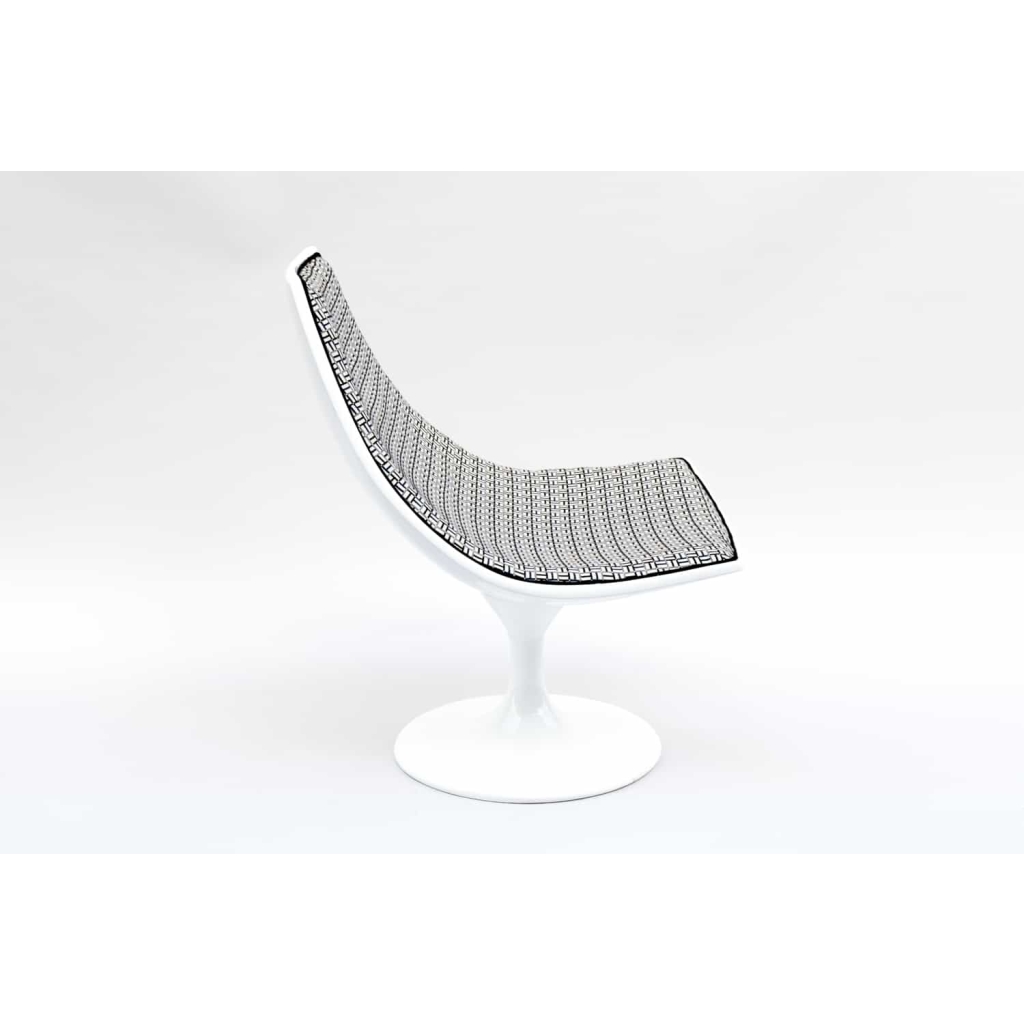 Paire de fauteuils pivotant en fibre de verre laquée blanc, années 1970