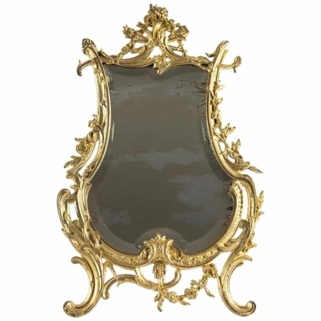 Miroir De Table En Bronze Doré d’Origine, d’époque Napoléon III, Style Louis XV, 19ème Siècle | Biron ||||||||