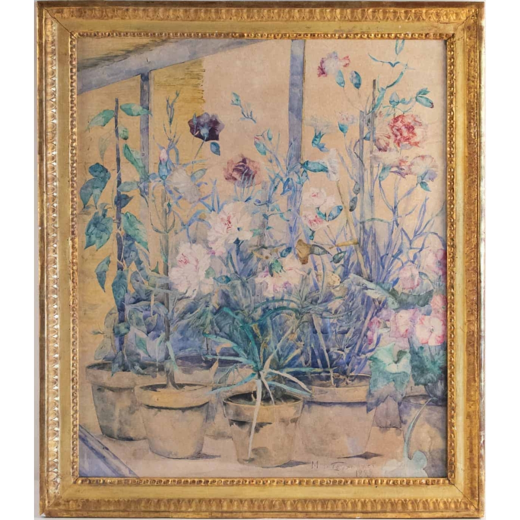 Fleurs Dans La Veranda. Maurice De Peyronnet 1882 | Biron ||||||||