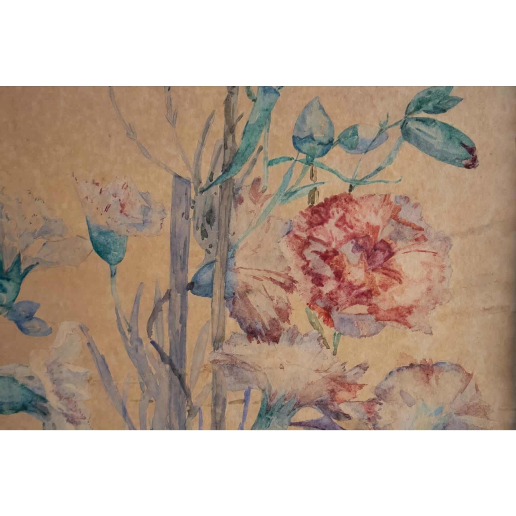 Fleurs Dans La Veranda. Maurice De Peyronnet 1882 | Biron Fleurs Dans La Veranda. Maurice De Peyronnet 1882