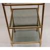 1970′ Bout de canapé carré Maison Bagues 3 plateaux avec vitres teintées bleuté 32 X 32 cm 11