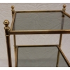 1970′ Bout de canapé carré Maison Bagues 3 plateaux avec vitres teintées bleuté 32 X 32 cm 13