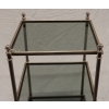 1970′ Bout de canapé carré Maison Bagues 3 plateaux avec vitres teintées bleuté 32 X 32 cm 15
