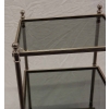 1970′ Bout de canapé carré Maison Bagues 3 plateaux avec vitres teintées bleuté 32 X 32 cm 16