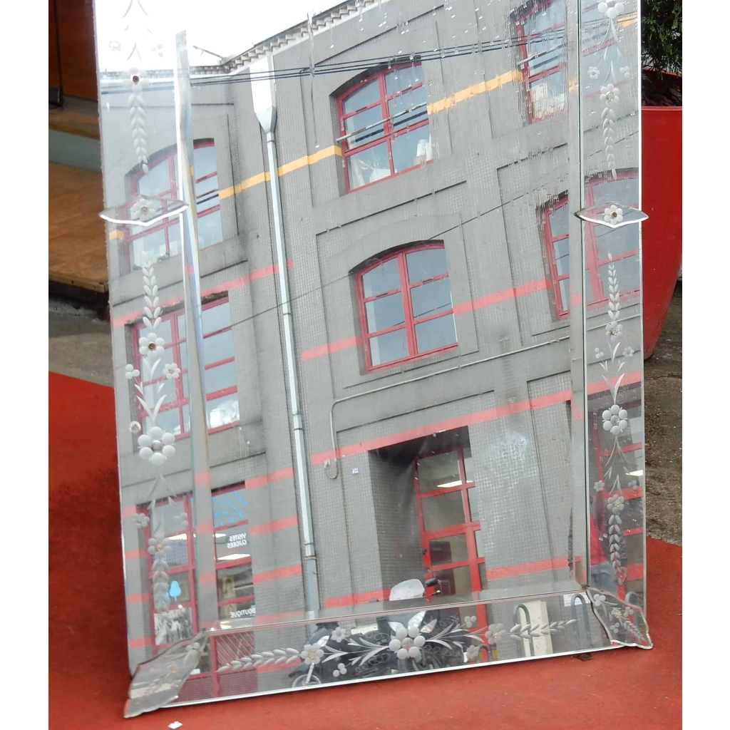 1950′ Miroir Venise A Fleurs 139 X 79 cm | Biron 1950' Miroir Venise A Fleurs 139 X 79 cm