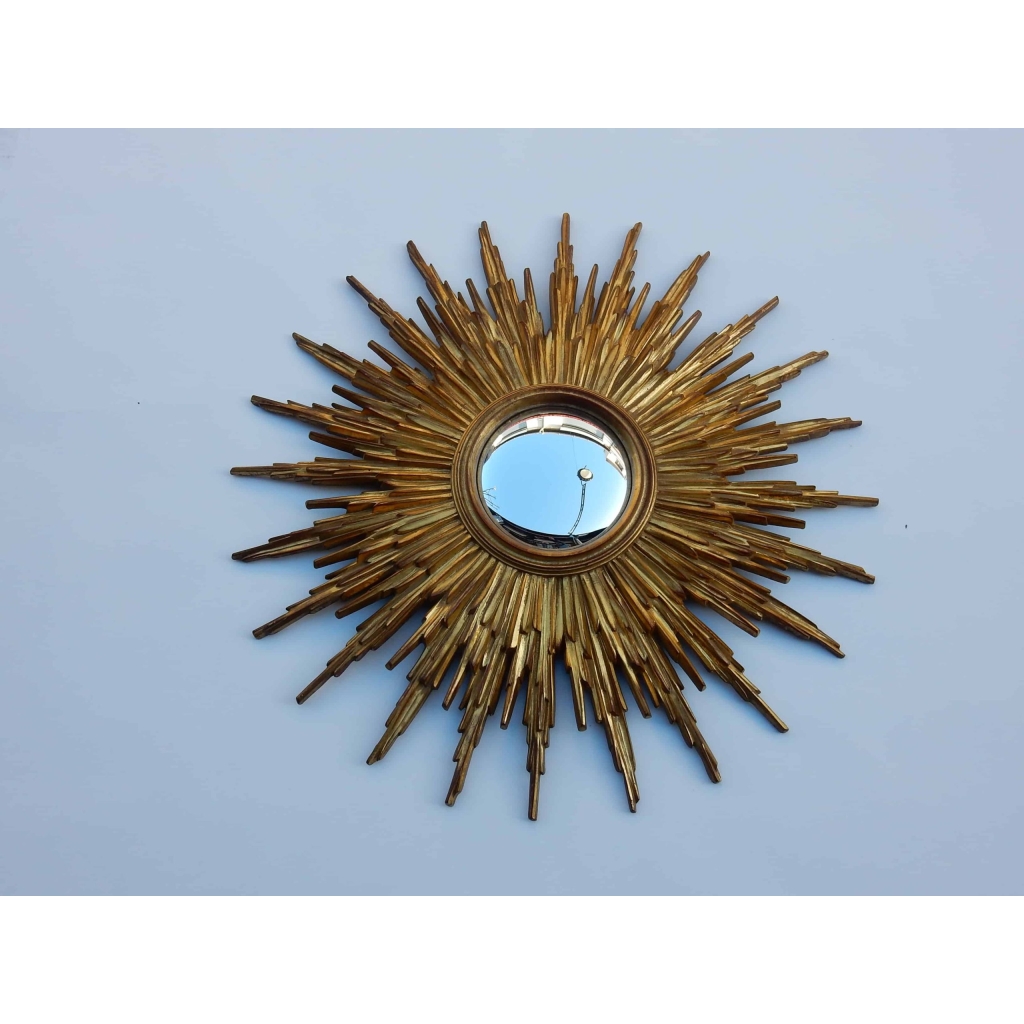 1970′ Miroir Soleil Résine Dorée | Biron |||||