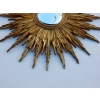 1970′ Miroir Soleil Résine Dorée | Biron 1970' Miroir Soleil Résine Dorée