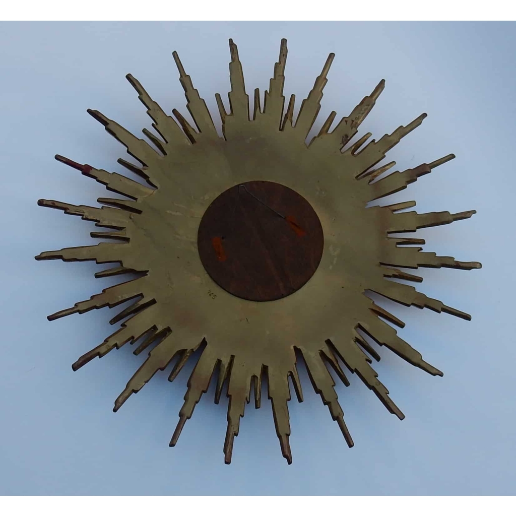 1970′ Miroir Soleil Résine Dorée | Biron 1970' Miroir Soleil Résine Dorée
