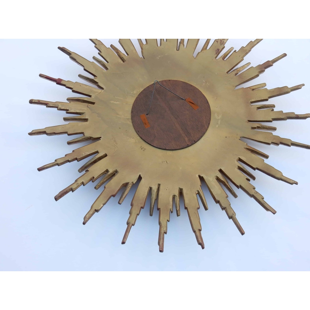1970′ Miroir Soleil Résine Dorée | Biron 1970' Miroir Soleil Résine Dorée