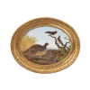 Paire de gouaches ovales figurant des oiseaux dans la nature, XIXe siècle