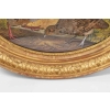 Paire de gouaches ovales figurant des oiseaux dans la nature, XIXe siècle