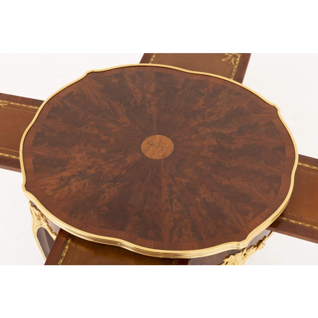 Table bouillotte de style Louis XV en bois de violette, fin XIXe siècle