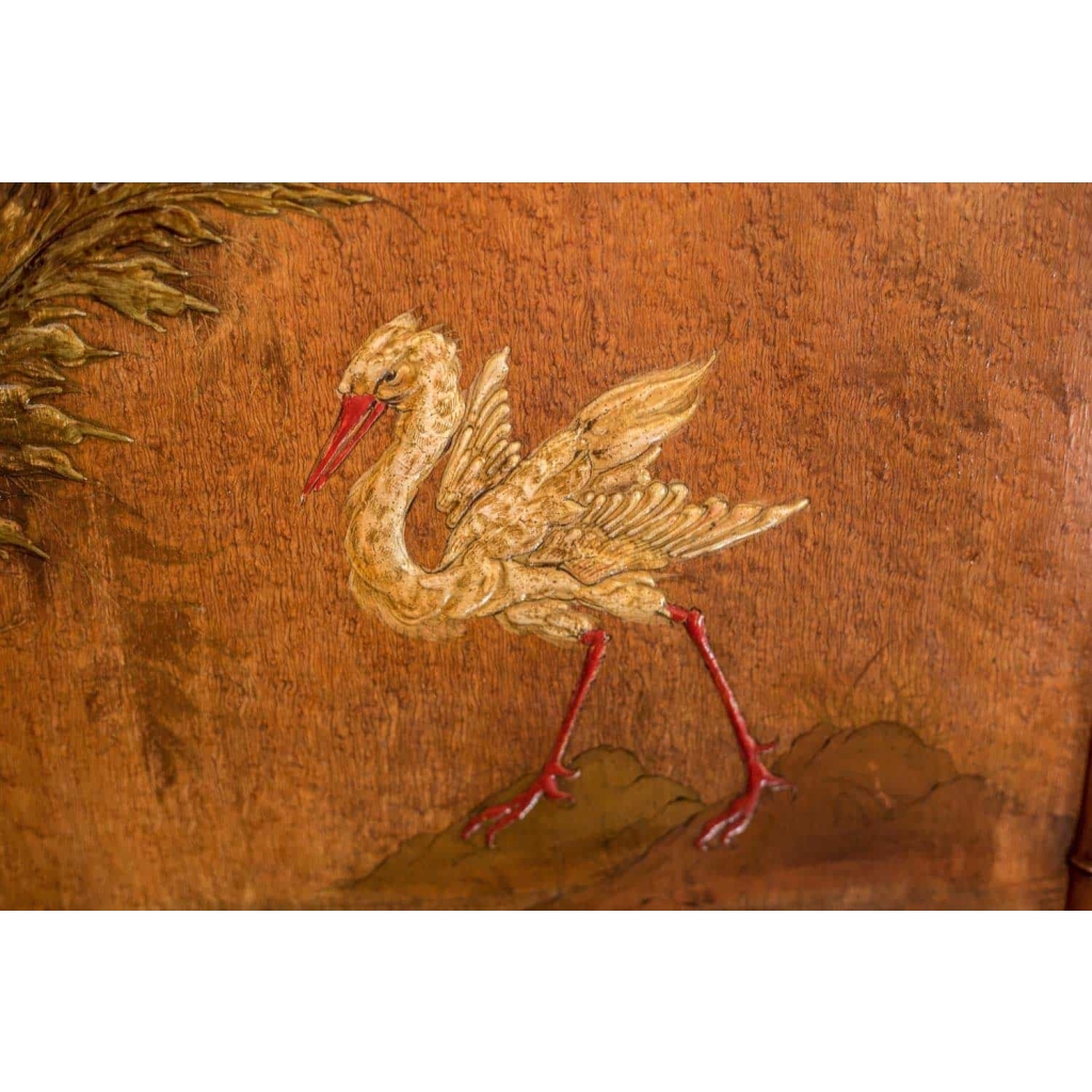 Perret et Vibert, Armoire japonisante style bambou à décor de laque, vers 1880