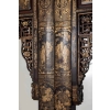Paire de portes en laque brune à décor chinoisant rouge et or, XIXe siècle 12