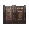 Paire de portes en laque brune à décor chinoisant rouge et or, XIXe siècle 17
