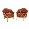 Paire de bergères basses de style Louis XV en bois doré, vers 1880 | Biron ||||||||||||