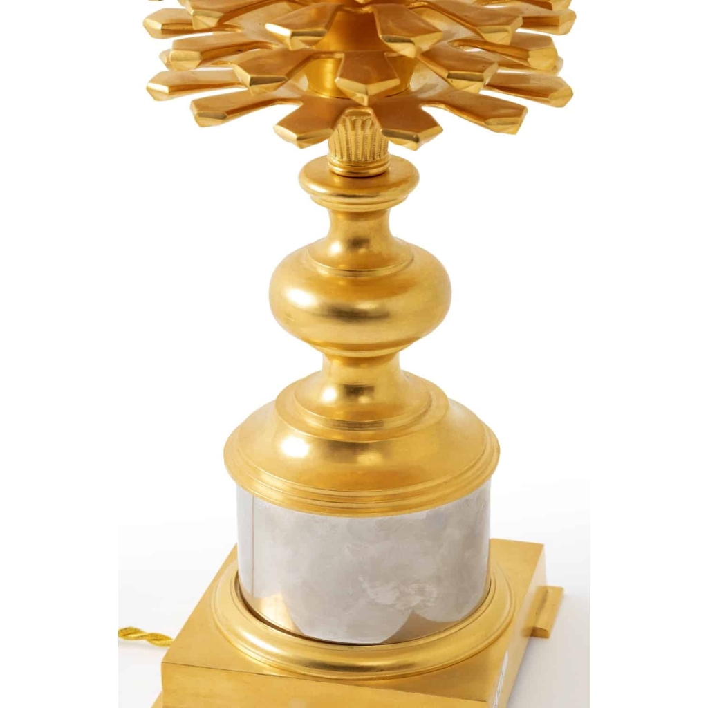 Maison Charles, Lampe « Pomme de pin » en bronze doré, années 1970