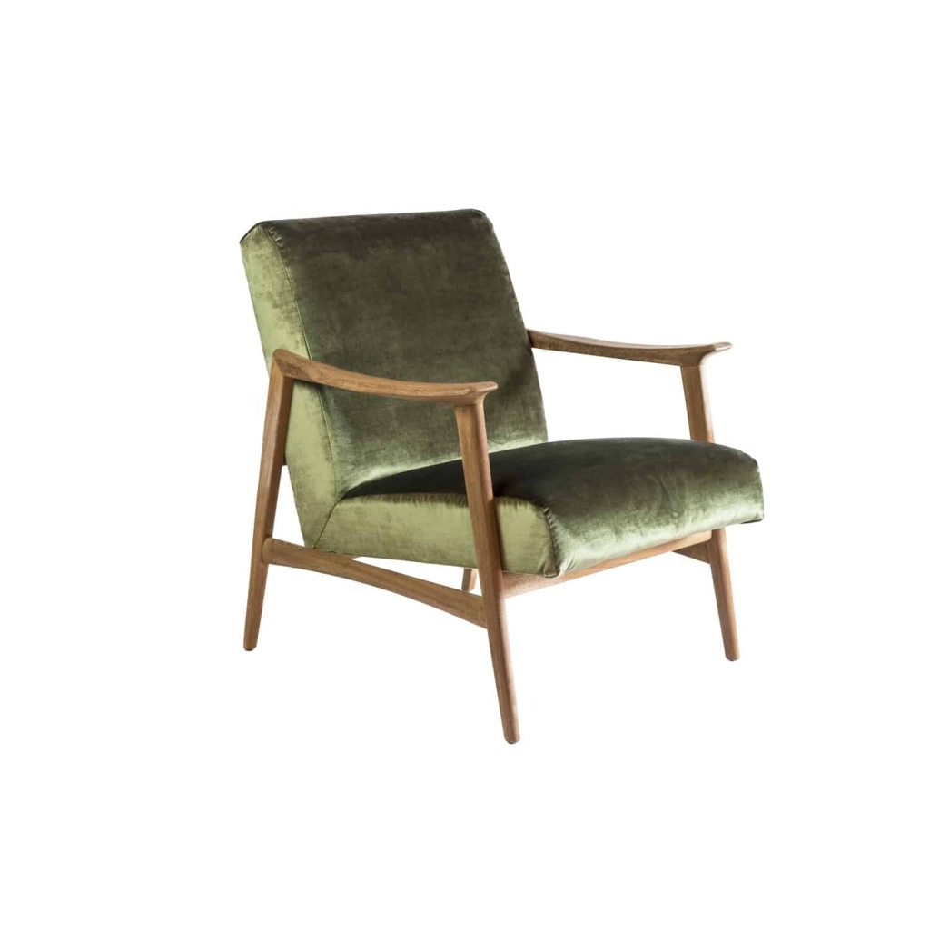 Arne Hovmand Olsen, Paire de fauteuils scandinaves teck et velours, vers 1970