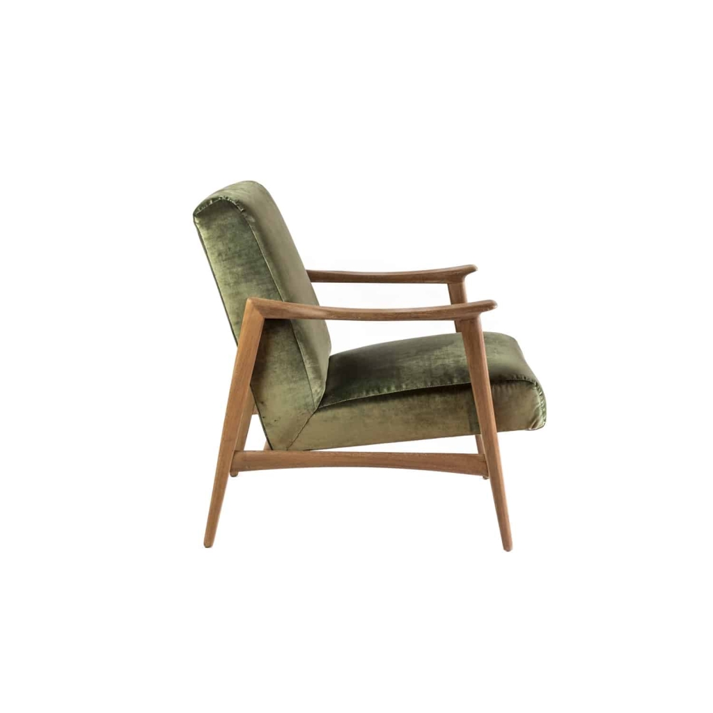 Arne Hovmand Olsen, Paire de fauteuils scandinaves teck et velours, vers 1970
