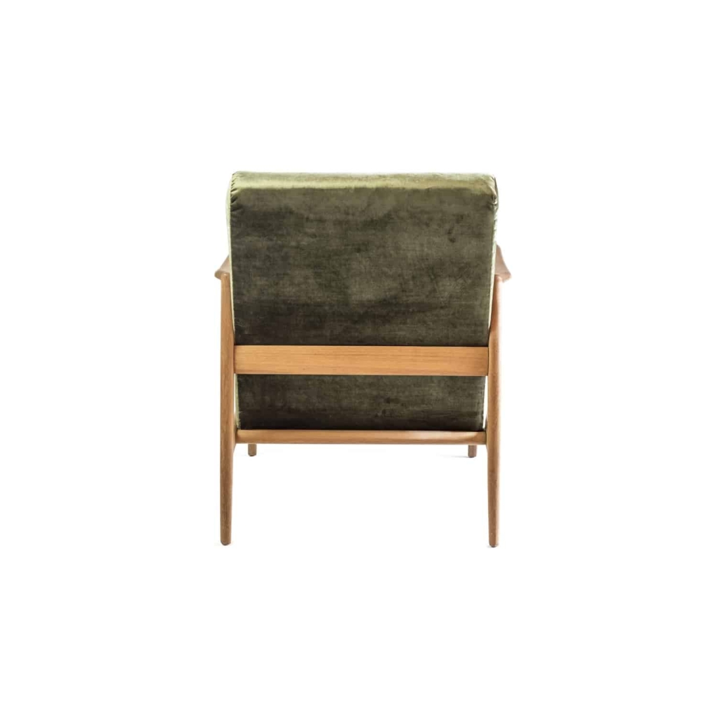 Arne Hovmand Olsen, Paire de fauteuils scandinaves teck et velours, vers 1970