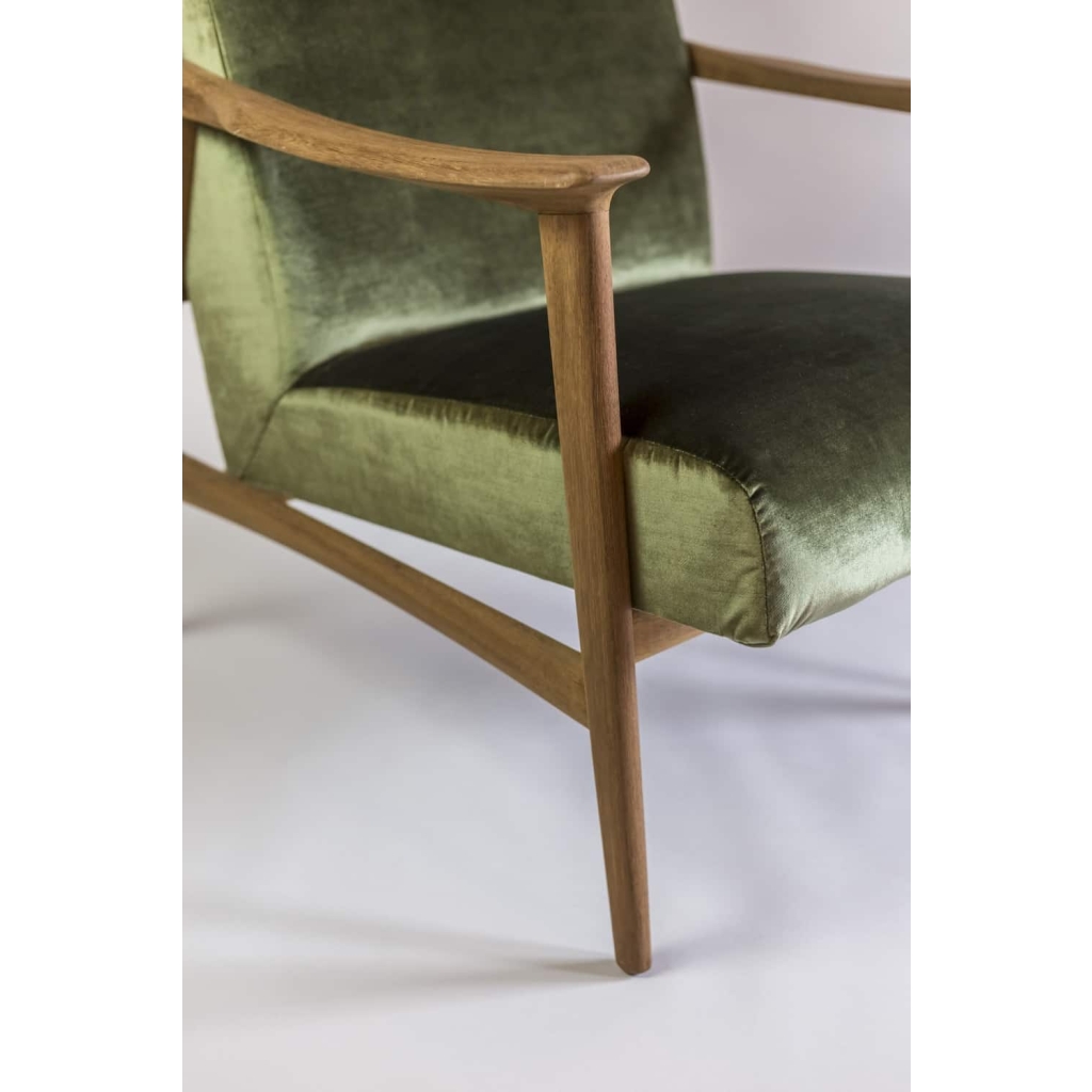 Arne Hovmand Olsen, Paire de fauteuils scandinaves teck et velours, vers 1970