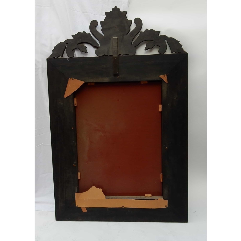 1950′ Miroir Vénitien à Bulles et Décor Floral – 129 x 82 cm | Biron 1950' Miroir Vénitien à Bulles et Décor Floral - 129 x 82 cm