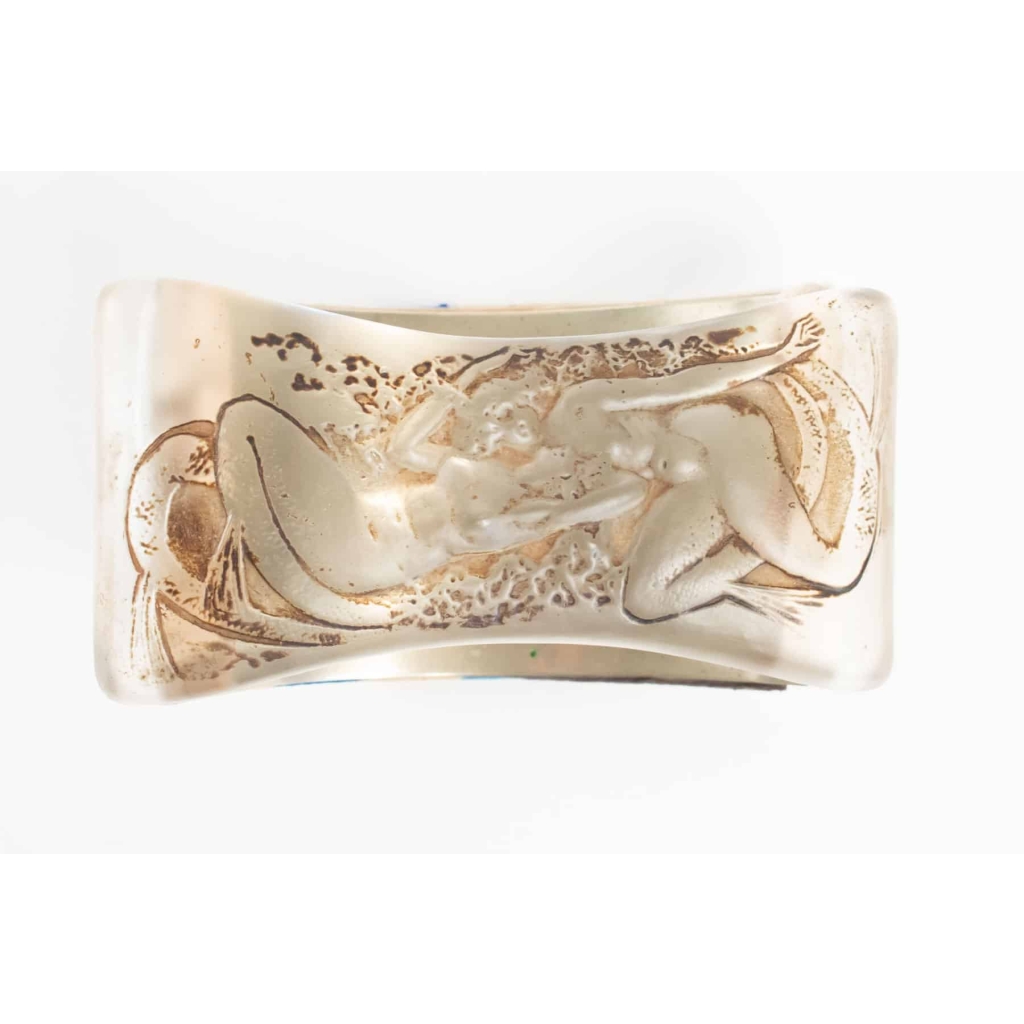 René LALIQUE 1860 – 1945 BUVARD « DEUX SIRÈNES COUCHÉES, FACE À FACE »1920 | Biron ||||||