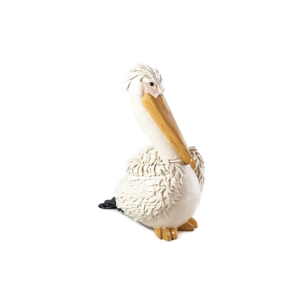 Valérie Courtet, Sculpture pélican en grès émaillé, travail contemporain | Biron ||||||||