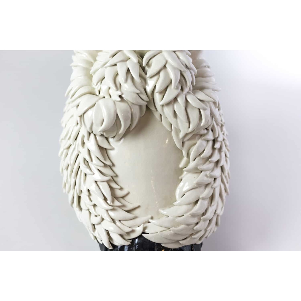 Valérie Courtet, Sculpture pélican en grès émaillé, travail contemporain | Biron Valérie Courtet, Sculpture pélican en grès émaillé, travail contemporain