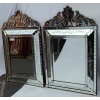 1950′ Paire de Miroirs Vénitiens à Décor Floral et Fronton – 133 x 83 cm | Biron |||||||||||