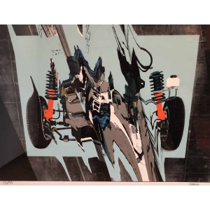 CESAR Déformation de Formule 1 Lithographie signée numéro 67 / 80 | Biron ||