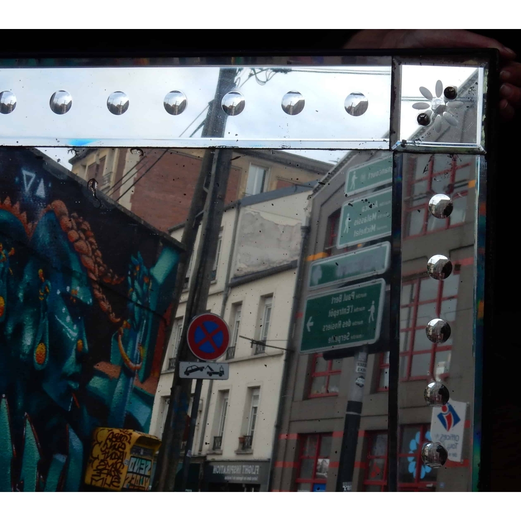 1950′ Miroir Venise A Bulles 120 X 100 cm | Biron 1950' Miroir Venise A Bulles 120 X 100 cm
