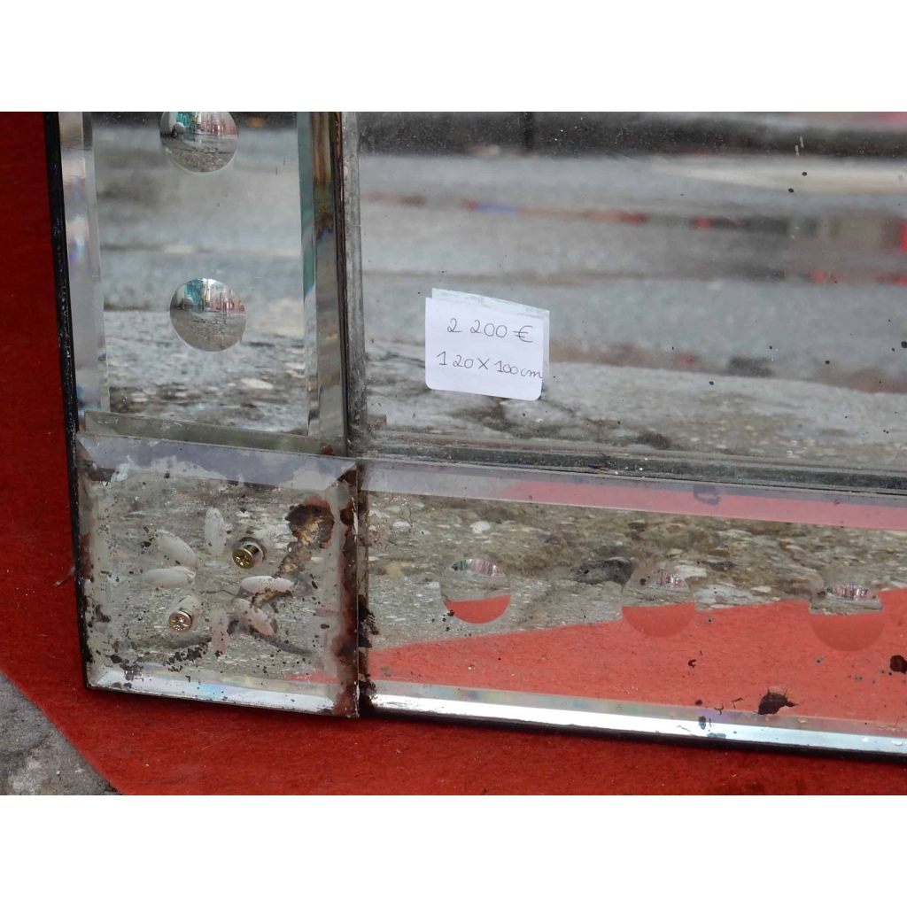 1950′ Miroir Venise A Bulles 120 X 100 cm | Biron 1950' Miroir Venise A Bulles 120 X 100 cm