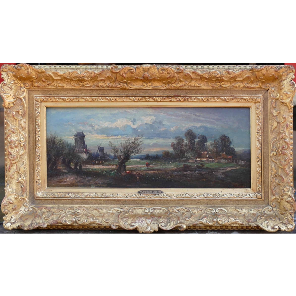 DUPRE Leon Victor Tableau 19è Ecole De Barbizon La Campagne En Ile De France Huile Signée Certificat d’authenticité | Biron ||||||||