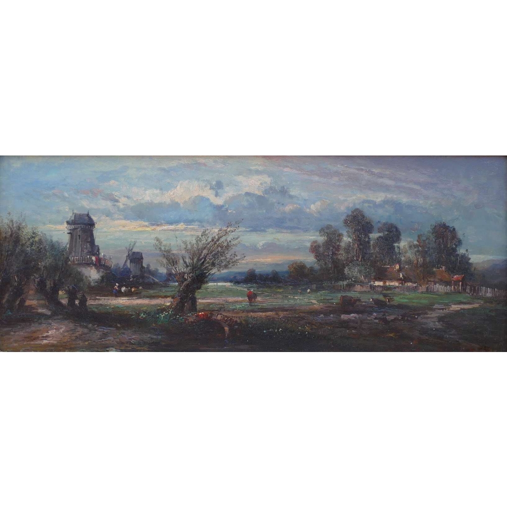DUPRE Leon Victor Tableau 19è Ecole De Barbizon La Campagne En Ile De France Huile Signée Certificat d’authenticité | Biron DUPRE Leon Victor Tableau 19è Ecole De Barbizon La Campagne En Ile De France Huile Signée