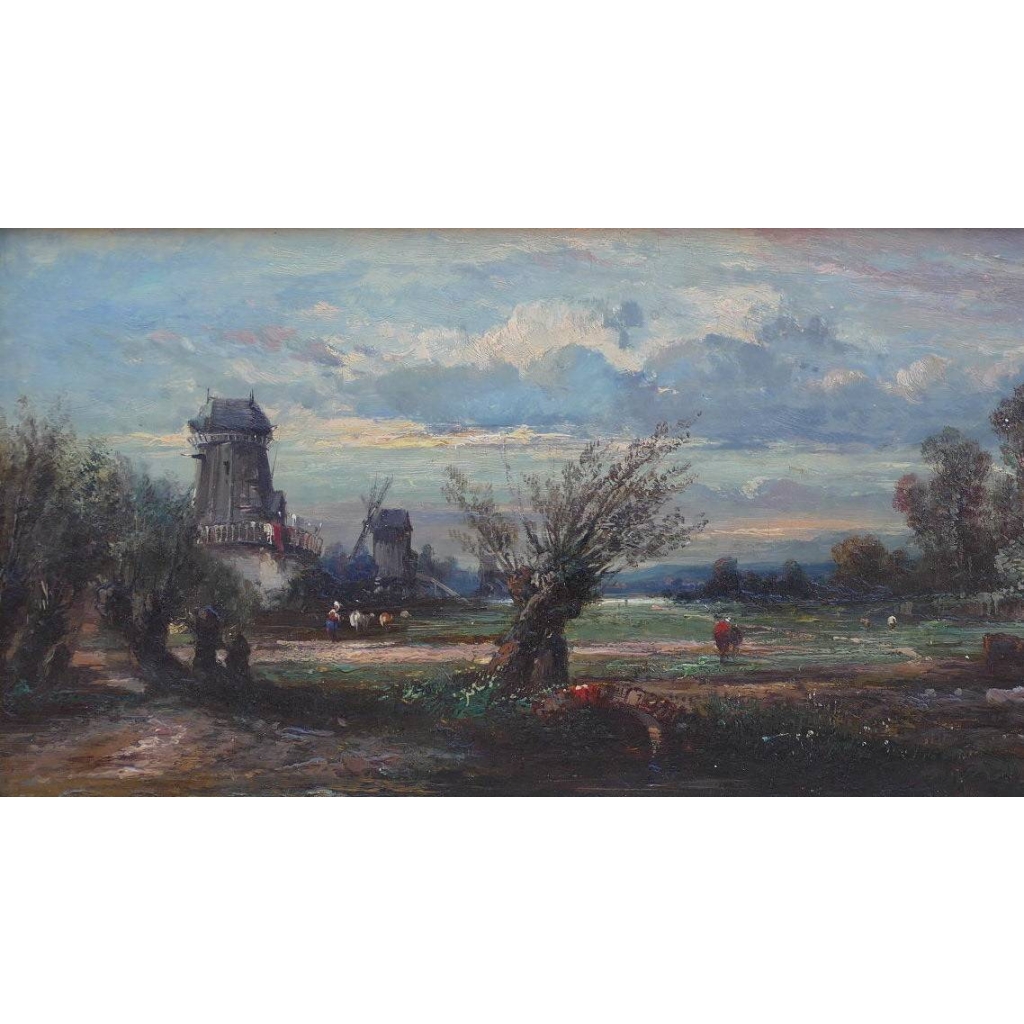 DUPRE Leon Victor Tableau 19è Ecole De Barbizon La Campagne En Ile De France Huile Signée Certificat d’authenticité | Biron DUPRE Leon Victor Tableau 19è Ecole De Barbizon La Campagne En Ile De France Huile Signée