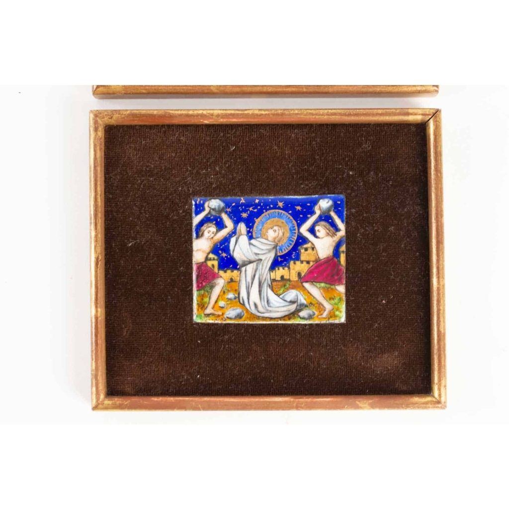 Paire De Petites Plaques En Emaux Du Début Du XXème Siècle | Biron Paire De Petites Plaques En Emaux Du Début Du XXème Siècle