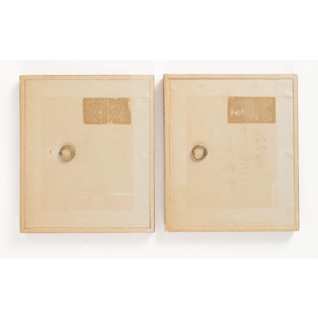 Paire De Petites Plaques En Emaux Du Début Du XXème Siècle | Biron Paire De Petites Plaques En Emaux Du Début Du XXème Siècle