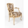Paire de fauteuils cabriolet de style Louis XV laqués beige, vers 1900