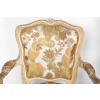 Paire de fauteuils cabriolet de style Louis XV laqués beige, vers 1900
