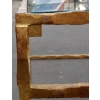 1970′ Table Basse en Fer Forgé Decor Végétal Dorée Feuilles d Or 130 X 130 cm 21